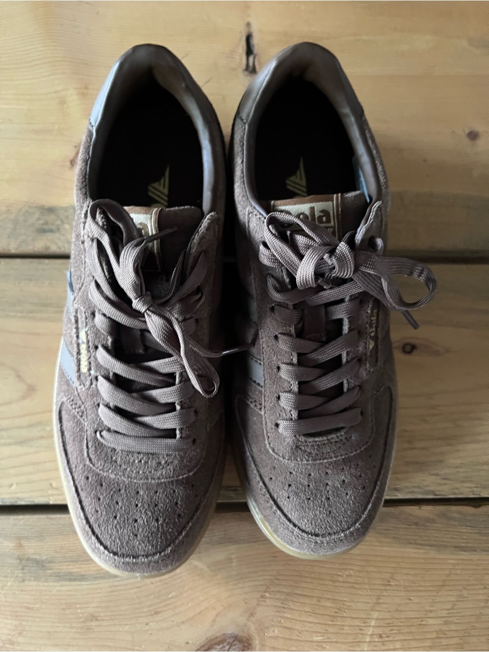 Gola Classics Women's Hawk Suede '86 Sneakers Otter/Gum Size 7.5